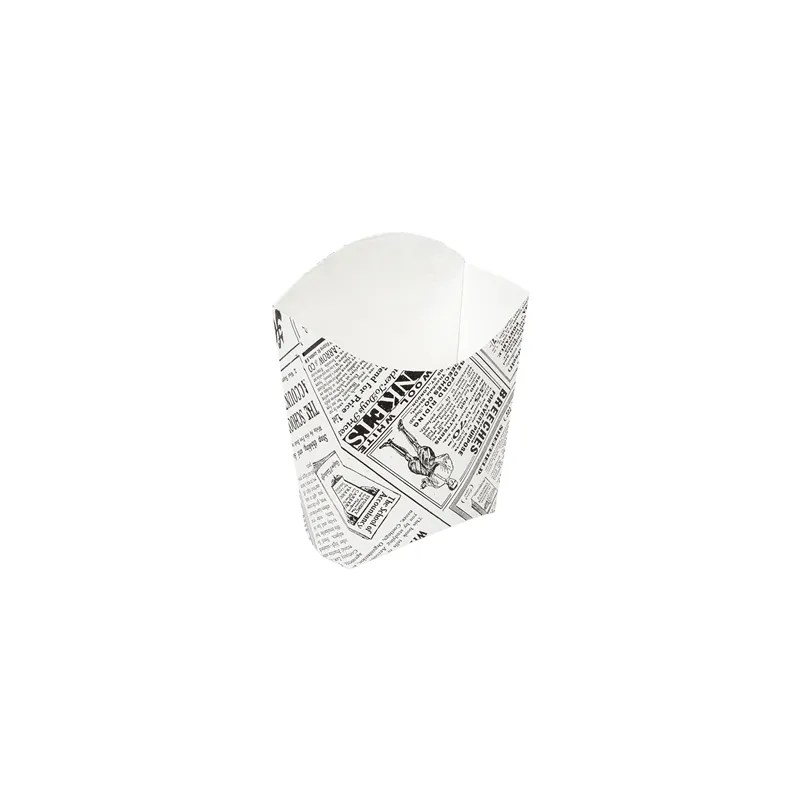 BOÎTES À FRITES STANDARD THEPACK 'TIMES' 135 G 13x8x13,5 CM BLANC CARTON NANO-MICRO (1200 UNITÉ)