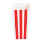 RECIPIENTS POP-CORNS THEPACK 'STRIPES' 1 L 6,5x8,7x17,4 CM BLANC CARTON NANO-MICRO (600 UNITÉ) RECIPIENTS POP-CORNS