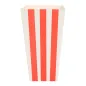 RECIPIENTS POP-CORNS THEPACK 'STRIPES' 2 L 8x11x20,5 CM BLANC CARTON NANO-MICRO (600 UNITÉ) RECIPIENTS POP-CORNS