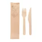 SET 2/1 FOURCHETTE, COUTEAU WOOD 'MAKAN' 16 CM NATUREL BOIS (100 UNITÉ) SET 2/1 FOURCHETTE, COUTEAU