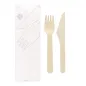 SET 2/1 FOURCHETTE, COUTEAU WOOD 'MAKAN' 16 CM NATUREL BOIS (100 UNITÉ) SET 2/1 FOURCHETTE, COUTEAU