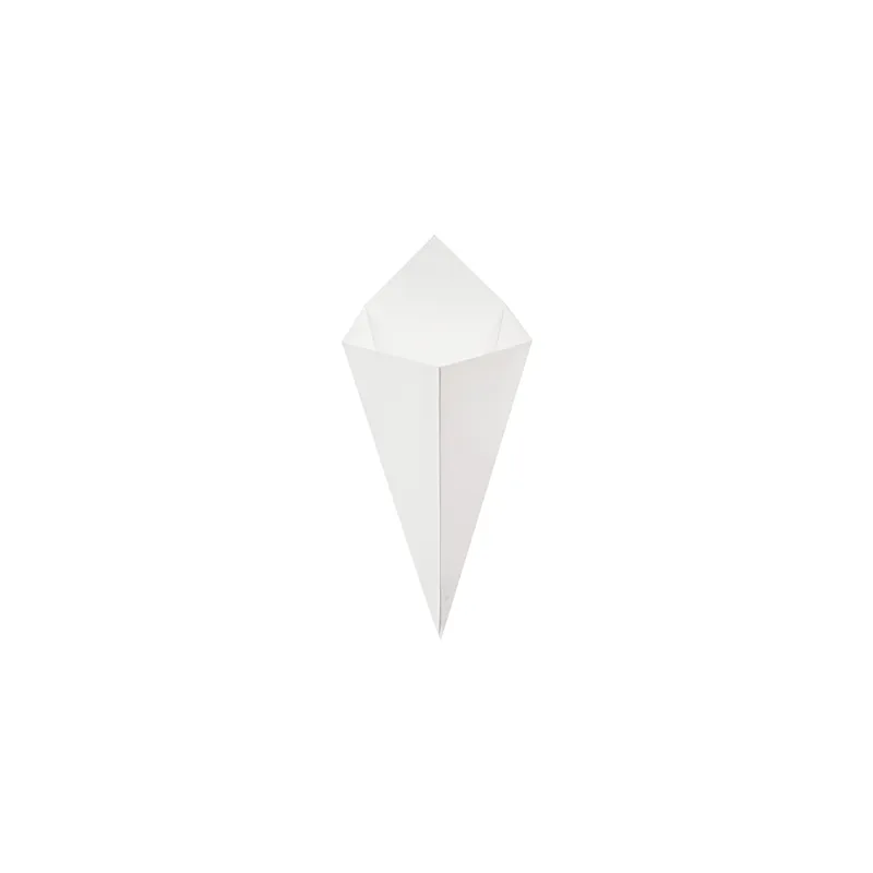 CORNETS FRITES THEPACK 250 G 15,7x26,8 CM BLANC CARTON NANO-MICRO (1200 UNITÉ)
