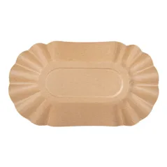 PLATEAUX OVALES  300 G/M2 19,5x11x3,2 CM NATUREL KRAFT (1000 UNITÉ)