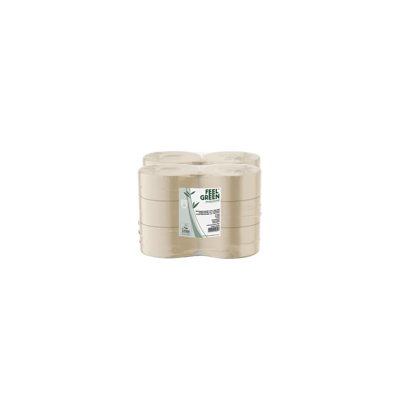 HYGIÉNIQUE BABY JUMBO ECOLABEL 2 PLIS FEEL GREEN  17 G/M2 Ø 19,5x9,5 CM NATUREL PAPIER RECYCLÉ (12 UNITÉ)