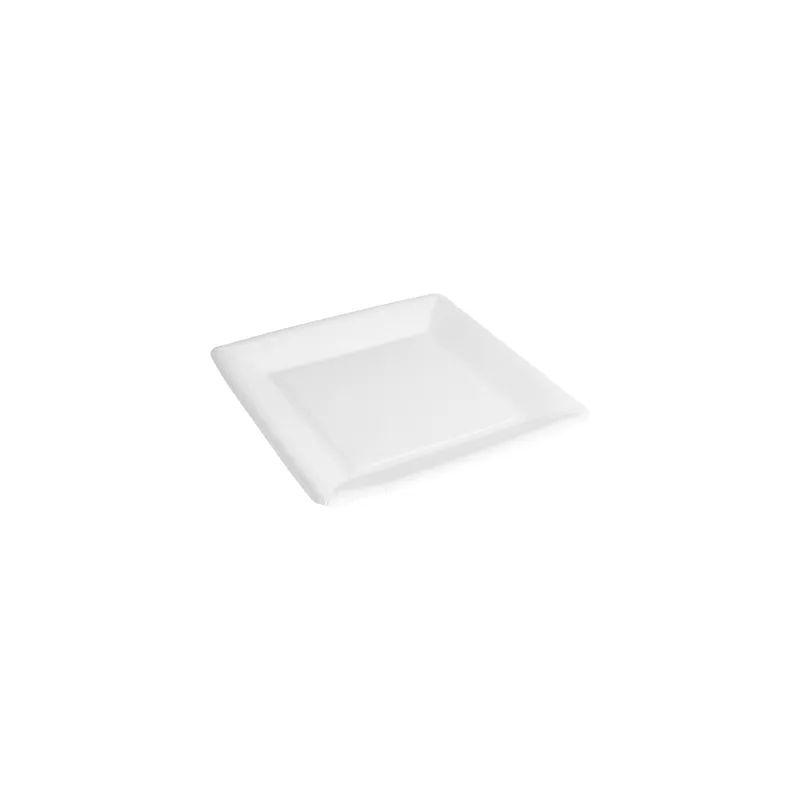 ASSIETTES CARRÉES  220 G/M2 18x18 CM BLANC CARTON (400 UNITÉ)