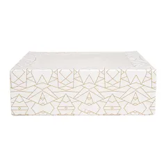 BOÎTES PÂTISSERIES AVEC FENÊTRE THEPACK 'DECO'  23x23x7,5 CM BLANC CARTON NANO-MICRO + OPP (50 UNITÉ)