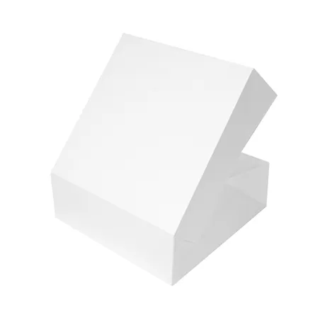 BOÎTES PATISSERIES SANS FENÊTRE THEPACK 'DECO'  28x28x10 CM BLANC CARTON NANO-MICRO (50 UNITÉ)