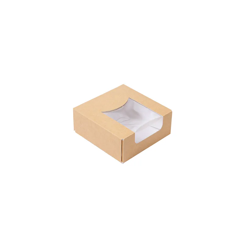 RÉCIPIENTS SUSHI+FÊNETRE THEPACK  10x10x4 CM MARRON CARTON NANO-MICRO + OPP (400 UNITÉ)