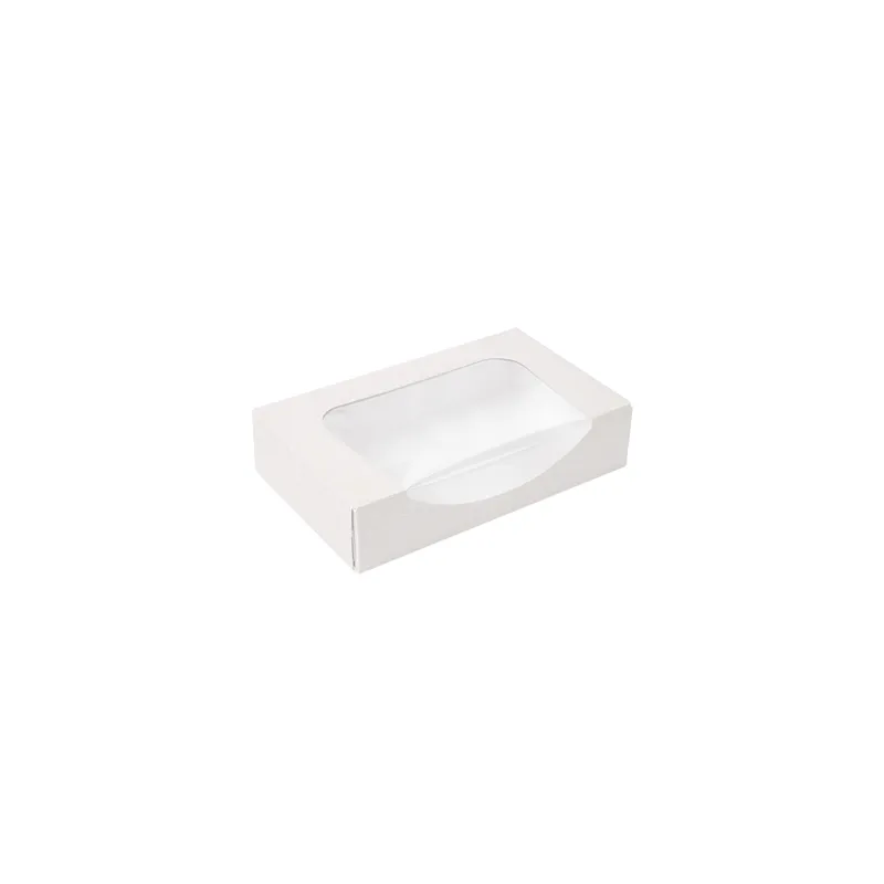 RÉCIPIENTS SUSHI+FÊNETRE THEPACK  19,7x12x4,5 CM BLANC CARTON NANO-MICRO + OPP (400 UNITÉ)