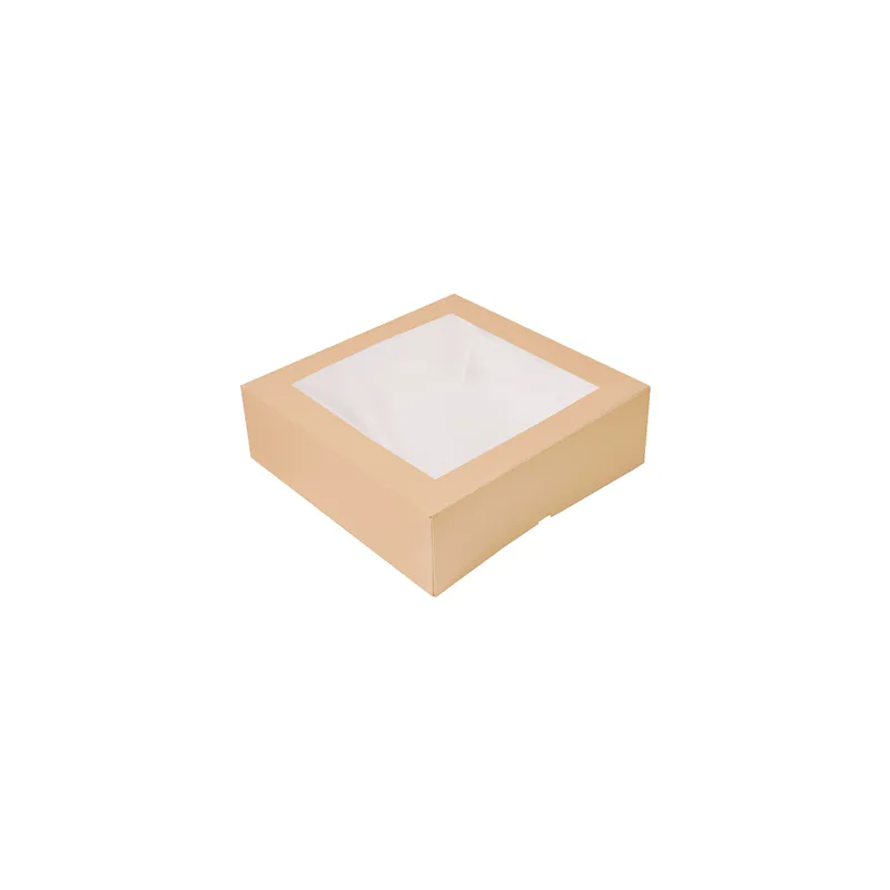 BOÎTES PÂTISSERIES AVEC FENÊTRE THEPACK 32x32x10 CM NATUREL CARTON NANO-MICRO + OPP (100 UNITÉ) BOÎTES PÂTISSERIES AVEC FENÊTRE THEPACK 32x32x10 CM NATUREL CARTON NANO-MICRO + OPP (100 UNITÉ)