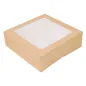 BOÎTES PÂTISSERIES AVEC FENÊTRE THEPACK 32x32x10 CM NATUREL CARTON NANO-MICRO + OPP (100 UNITÉ) BOÎTES PÂTISSERIES AVEC FENÊTRE