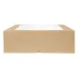 BOÎTES PÂTISSERIES AVEC FENÊTRE THEPACK 32x32x10 CM NATUREL CARTON NANO-MICRO + OPP (100 UNITÉ) BOÎTES PÂTISSERIES AVEC FENÊTRE