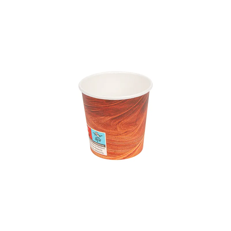 GOBELETS BOISSONS CHAUDES 1 PAROI 'ARIZONA' 120 ML 230 + 18 PE G/M2 Ø6,2/4,5x6 CM MARRON CARTON (1000 UNITÉ)