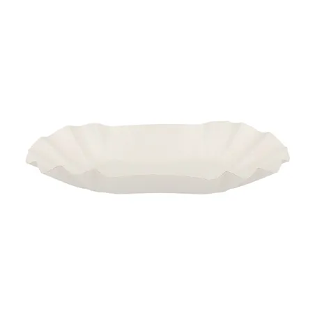PLATEAUX OVALES  320 G/M2 19,5x11x3,2 CM BLANC CARTON (1000 UNITÉ)