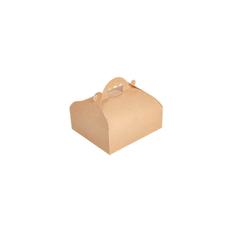 BOÎTES AVEC ANSES PÂTISSERIE THEPACK  20x18x7 CM NATUREL CARTON NANO-MICRO (150 UNITÉ)