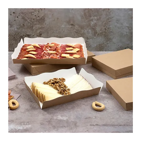 PLATEAUX + COUVERCLE THEPACK  19,5x11x4,5 CM NATUREL CARTON NANO-MICRO (200 UNITÉ)