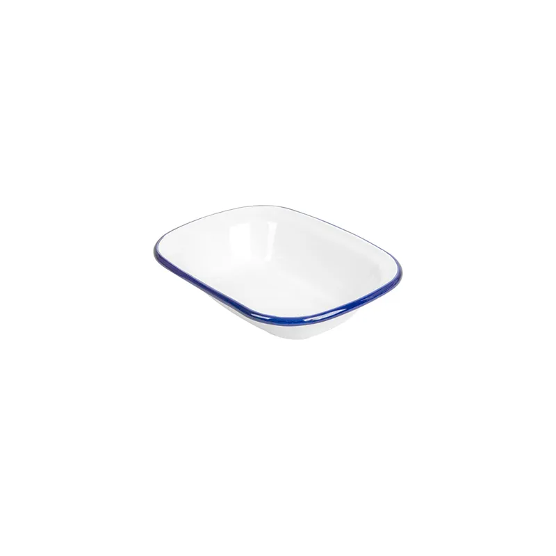BOLS RECTANGULAIRES ENAMELWARE 330 ML 18x13x4 CM BLANC ACIER ÉMAILLÉ (6 UNITÉ)