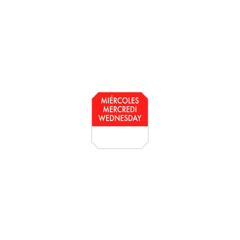 1000 U. ÉTIQUETTES ADHESIVES MERCREDI   2,5x2,5 CM ROUGE ADHESIF (1 UNITÉ)