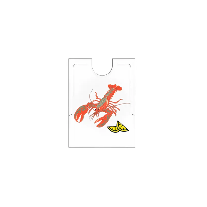 BAVOIRS HOMARD POUR ADULTE   38,3x48 CM BLANC CPE (500 UNITÉ)