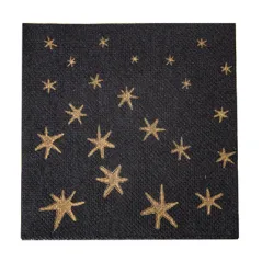 SERVIETTES "DOUBLE POINT" ECOLABEL 'MERRY CHRISTMAS'  18 G/M2 20x20 CM NOIR OUATE (2400 UNITÉ)