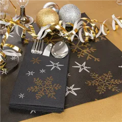 SERVIETTES KANGOUROU 55 G/M2 40x40 CM NOIR AIRLAID (700 UNITÉ)