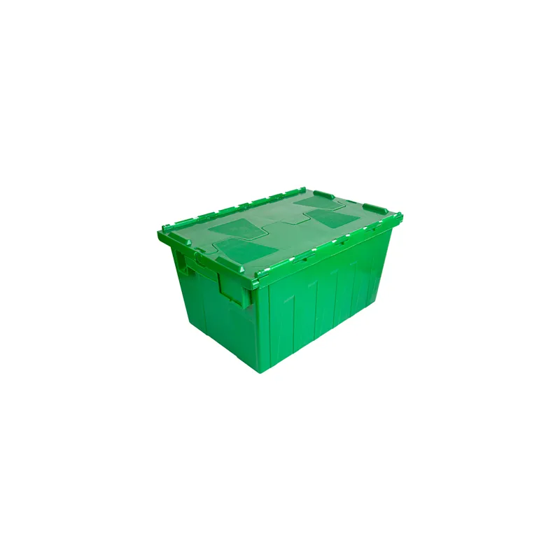 RÉCIPIENT AVEC COUVERCLE INTÉGRÉ  55 L 60x40x31,7 CM VERT PP (1 UNITÉ)