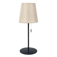 LAMPE LED SANS FIL 3 NIVEAUX  4000 mAH Ø 12,5x33 CM NOIR/NATUREL METAL (1 UNITÉ)