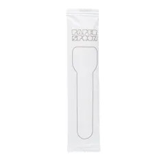 CUILLÈRES À GLACES EN SACHET PAPER CUTLERY 960 G/M2 9,5 CM BLANC PAPIER (500 UNITÉ)