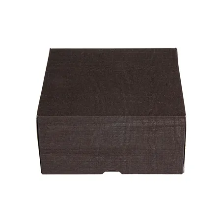 BOÎTES PATISSERIES SANS FENÊTRE THEPACK  16x16x8 CM CHOCOLAT CARTON NANO-MICRO (200 UNITÉ)