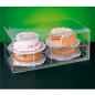 PRÉSENTOIR PÂTISSERIE ALLONGÉ 2 NIVEAUX 64x33x25,5 CM TRANSPARENT ACRYLIQUE (1 UNITÉ) PRÉSENTOIR PÂTISSERIE ALLONGÉ 2 NIVEAUX