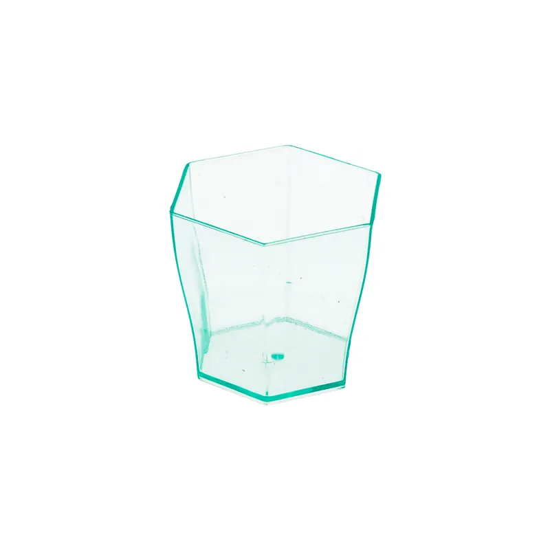 EMBALLAGES APÉRITIF HEXAGONAL  60 ML 4,7x4,6 CM VERT D'EAU PS (864 UNITÉ)