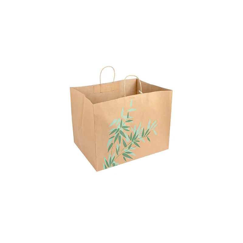 SACS SOS TRAITEUR FEEL GREEN  110 G/M2 43+33x33 CM NATUREL KRAFT (100 UNITÉ)