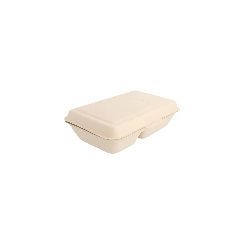 COQUILLES 2 COMPART. BIONIC 1 L 16,5x22,5x6,4 CM NATUREL BAGASSE (500 UNITÉ)