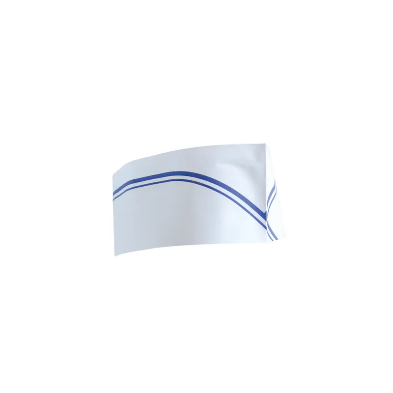 CALOTS AJUSTABLES BATEAU FRANGES BLEUES   28 CM BLANC PAPIER (100 UNITÉ)