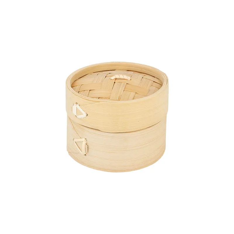 RÉCIPIENTS MINI DIM-SUM BAMBOO  Ø 8x6 CM NATUREL BAMBOU (10 UNITÉ)