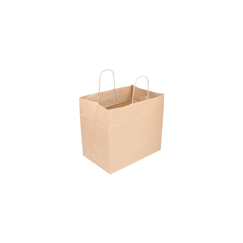 SACS SOS TRAITEUR AVEC ANSES  90 G/M2 32+21x28,5 CM NATUREL KRAFT (250 UNITÉ)