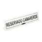 PLAQUE "RESERVADO CAMAREROS" 26x5+5 CM BLANC METACRYLATE (1 UNITÉ) PLAQUE "RESERVADO CAMAREROS"