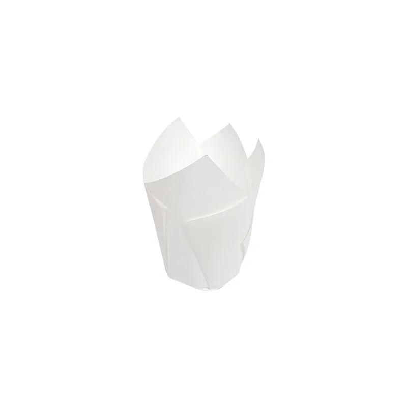 MUFFIN CUPS 'TULIP' 50 G/M2 Ø 3x4,5/6,5 CM BLANC PARCH.INGRAISSABLE (1000 UNITÉ)