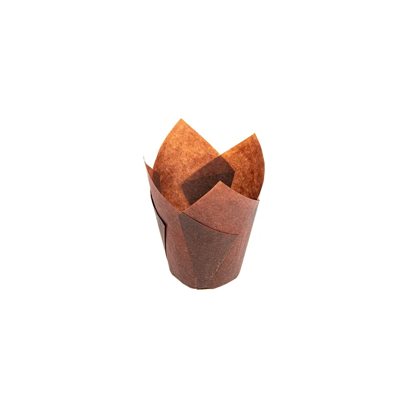 MUFFIN CUPS TULIP  50 G/M2 Ø 5x5,5/8 CM MARRON PARCH.INGRAISSABLE (1000 UNITÉ)