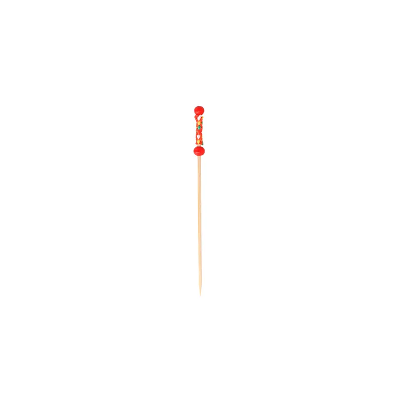 PIQUES "PERLE" BAMBOO  12 (h) CM ROUGE BAMBOU (100 UNITÉ)