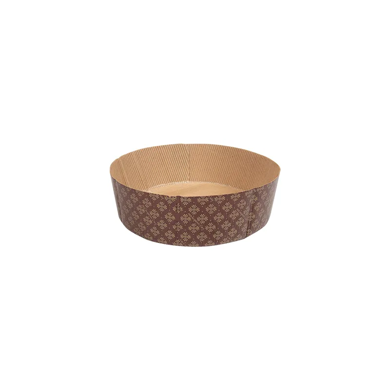 MOULES CUISSON PANETTONE BAS  140 G/M2 Ø 22x7 CM MARRON CELLULOSE (360 UNITÉ)
