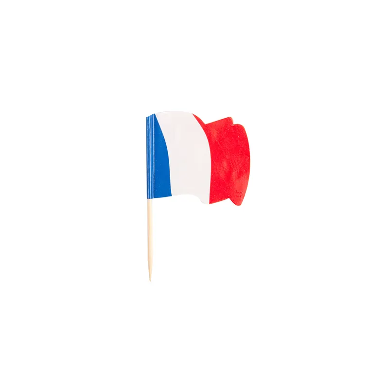PETITS DRAPEAUX - FRANCE   4x3/6,5 CM ASSORTI BOIS (144 UNITÉ)