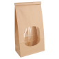 SACS SOS AUTO-FERMETURE AVEC FENÊTRE 1800 GR 60 G/M2 + 25µ OPP 12+6,5x24,6 CM NATUREL KRAFT (500 UNITÉ)