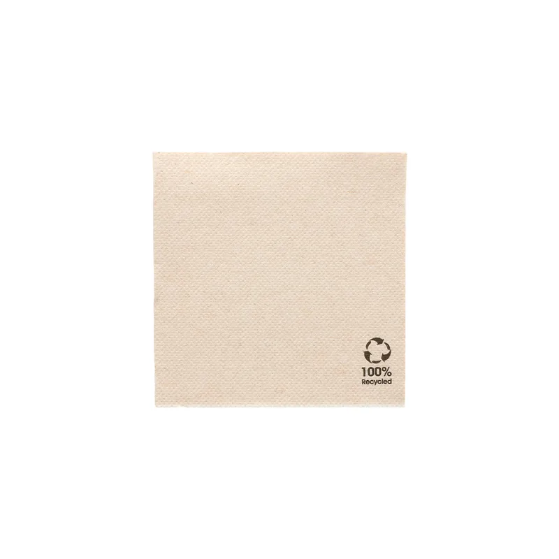 SERVIETTES ECOLABEL DOUBLE POINT  19 G/M2 20x20 CM NATUREL OUATE RECYCLÉE (2400 UNITÉ)
