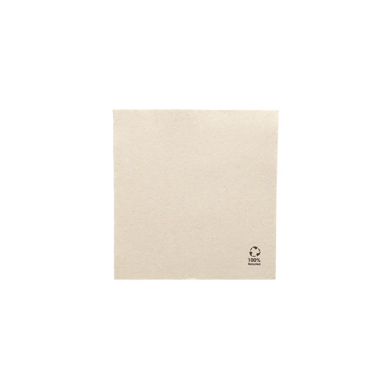 SERVIETTES ECOLABEL DOUBLE POINT  19 G/M2 33x33 CM NATUREL OUATE RECYCLÉE (1200 UNITÉ)