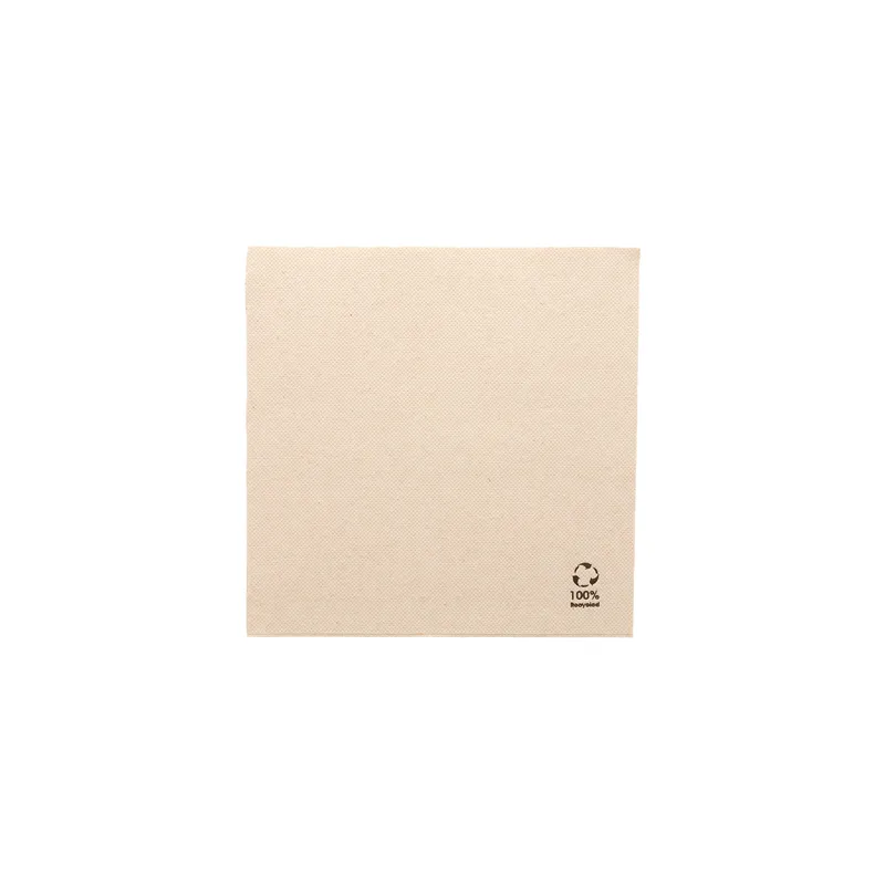 SERVIETTES ECOLABEL DOUBLE POINT  19 G/M2 39x39 CM NATUREL OUATE RECYCLÉE (1200 UNITÉ)