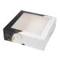 BOÎTES PÂTISSERIES AVEC FENÊTRE THEPACK 'CLASSIC' 23x23x7,5 CM BLANC CARTON NANO-MICRO (200 UNITÉ) BOÎTES PÂTISSERIES AVEC FENÊTRE