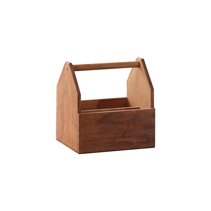 BOÎTES PRÉSENTATION AVEC ANSE   19x16x20 CM NATUREL BOIS (1 UNITÉ)