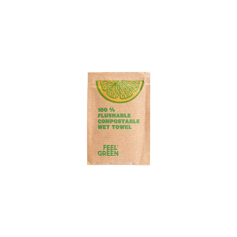 RINCE-DOIGTS FLUSHABLE KRAFT FEEL GREEN  50 G/M2 6,8x10 CM BLANC CELLULOSE (1200 UNITÉ)