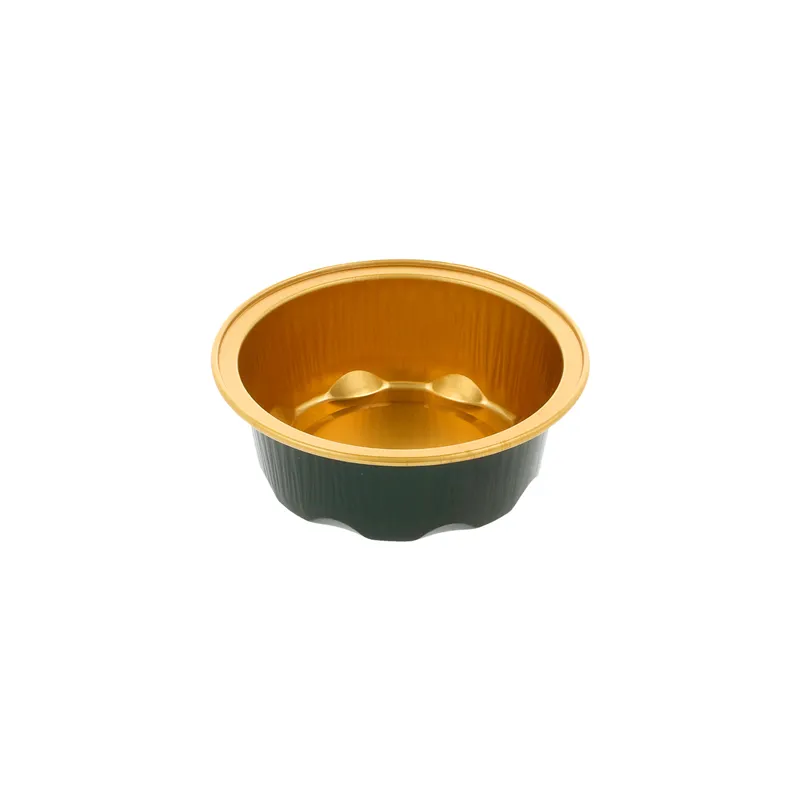 RÉCIPIENTS PÂTISSERIE  50 ML Ø7x2,5 CM OR/NOIR ALUMINIUM (100 UNITÉ)